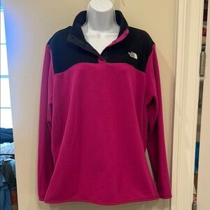 The North Face Pink and Black Fleece Pullover- XL